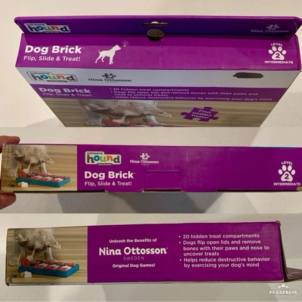 Outward Hound Dog Brick Dog Treat Puzzle Maze Game Level 2 by Nina Ottosson NIB